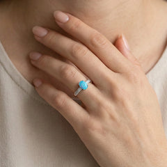 Accent blue opal ring