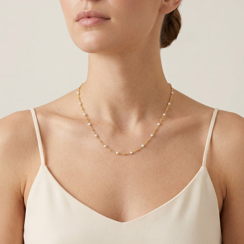 Collier minimaliste en or avec perle