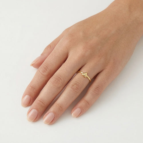 Gold triangle ring
