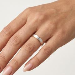 Eleganter 14kt Weiß- und Roségoldring