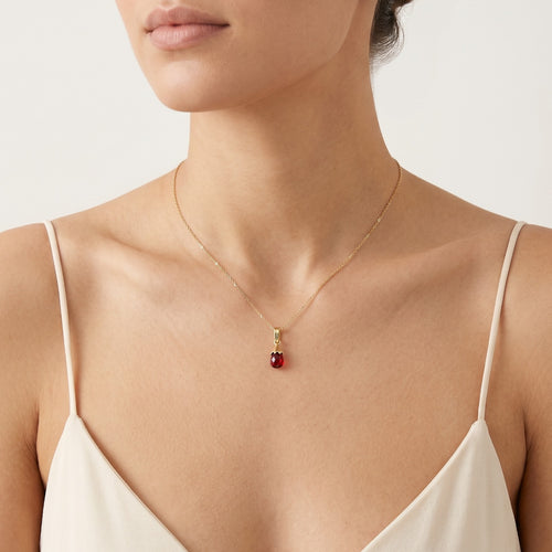Garnet pear cut pendant