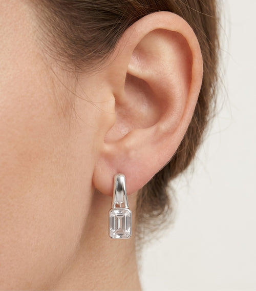 Silver earrings with crystal