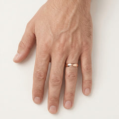 High polished rose gold wedding ring
