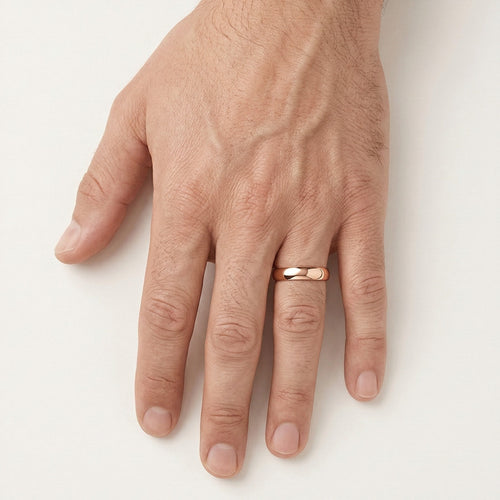 High polished rose gold wedding ring