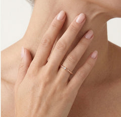 Zirkonový prsten z růžového zlata