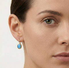 Classic blue opal earrings