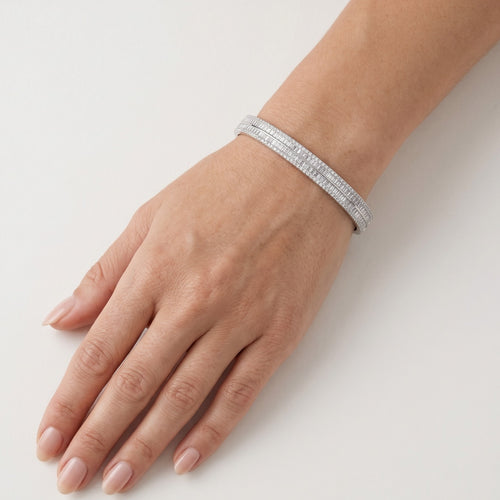 Bracelet argenté Princess avec zircon cubique taille ronde