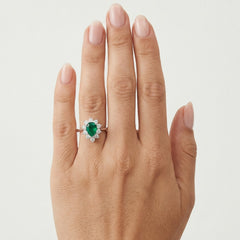Princess Smaragd und Diamant Ring
