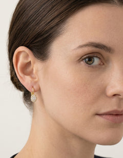 Oval cubic zirconia gold earrings