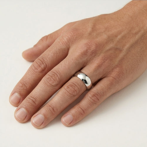 Anillo de boda ancho de oro blanco