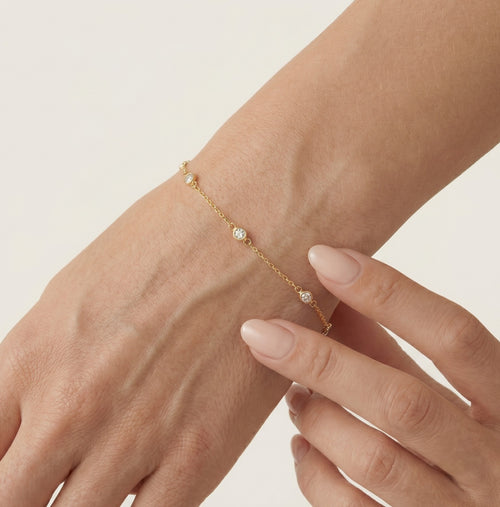 Gold-Armband mit Zirkonia