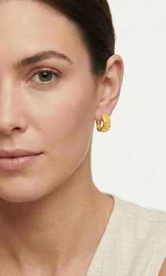 High polished gold earrings