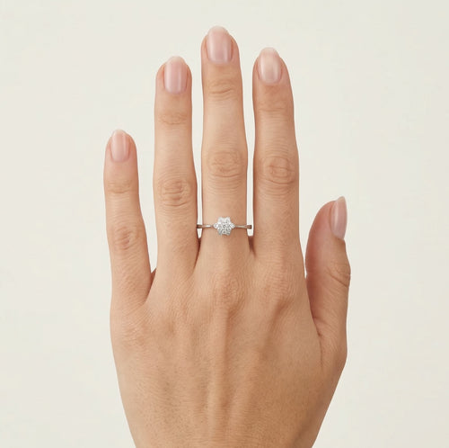 Bague petite fleur en diamant