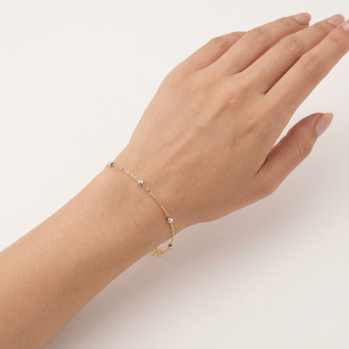 Schickes Armband aus Bicolor-Gold mit Kettendesign
