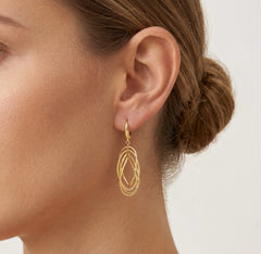 Gold dangle earrings ovals