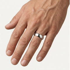 Anillo de boda de oro blanco pulido