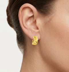 High polished gold earrings