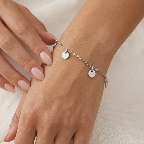 Sterling-Silber-Armband mit Anhängern