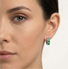 Channel jade earrings