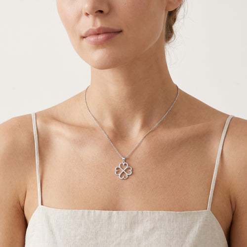 Sterling Silber Kleeblatt-Anhänger