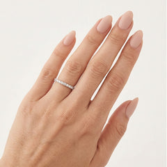 Anillo de boda de oro blanco brillante