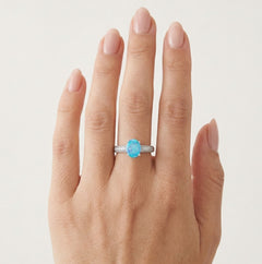 Accent blue opal ring