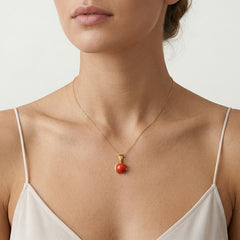 Unique red coral pendant