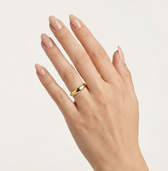 Široký snubní prsten ze žlutého zlata