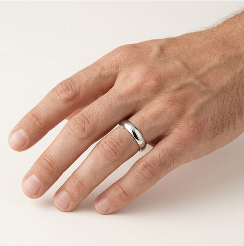 Bague de mariage classique en or blanc