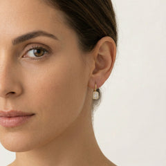 Rechteckige Halo-Ohrringe