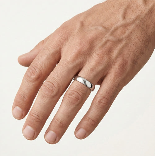 Anillo de boda fino clásico en oro blanco