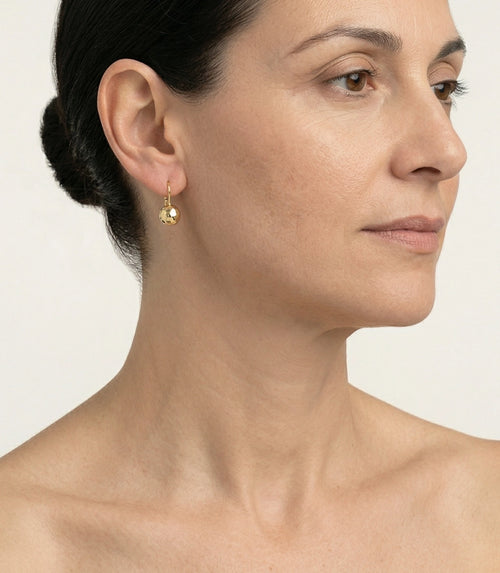 Pendientes de oro media bola