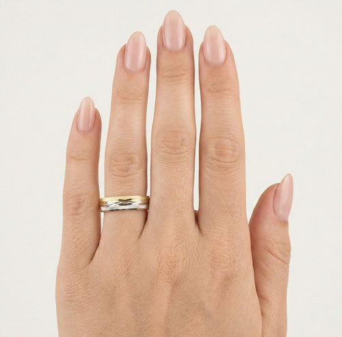 Speciální prsten ze žlutého a bílého zlata