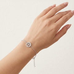 Bracelet en chaîne en argent avec arbre de vie