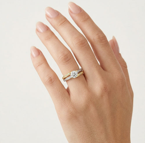 Prsten ze žlutého a bílého zlata