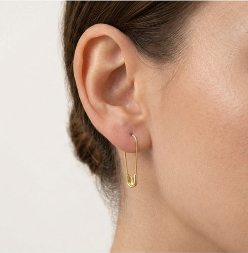 Pendientes imperdible oro