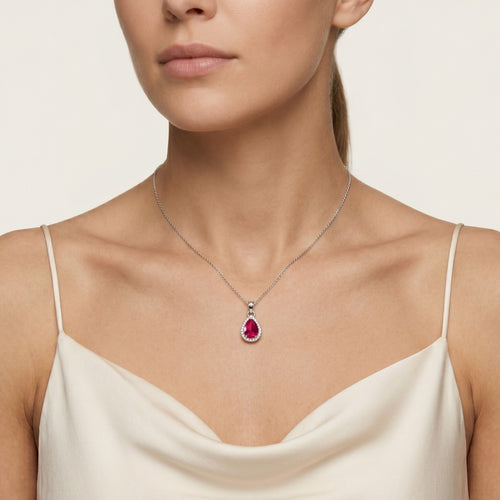 Royal Rubin und Zirkonia Damen Anhänger