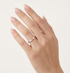 Bague de mariage moitié or rose, moitié or blanc