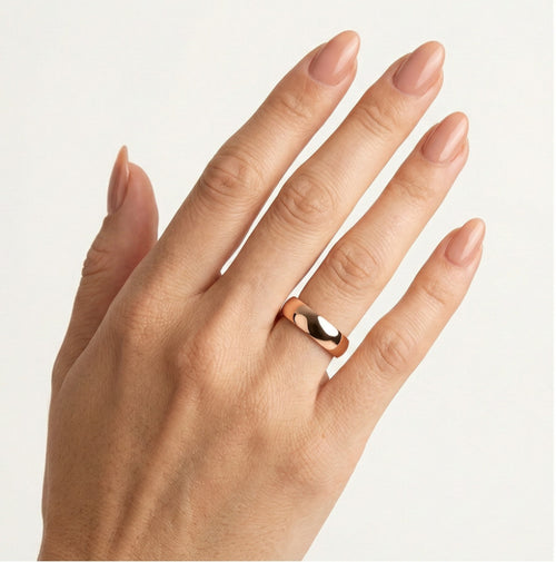 Elegantní 5 mm široké snubní prsteny z růžového zlata