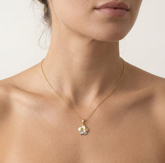 Bicolor flower pendant with matte finish