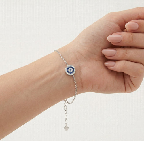 Sterlingsilberarmband mit Saphir und Zirkonia