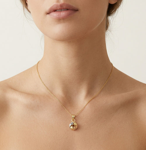 Dreifarbiger Knoten-Goldanhänger