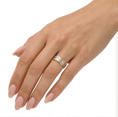 Roségold Ehering mit Rhodium-Einlage