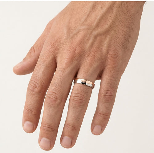 Bague de mariage moitié or blanc, moitié or rose