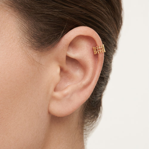 Damen eleganter Gold-Ohrclip