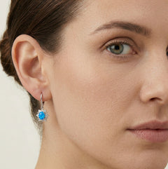 Star blue opal earrings