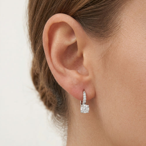Accent white gold earrings