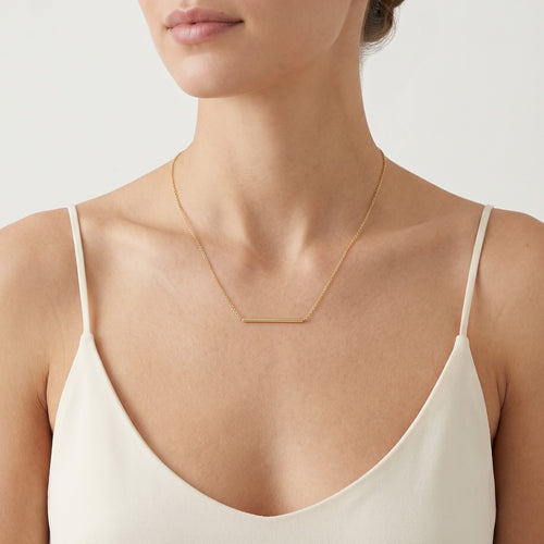Yellow gold flat line necklace