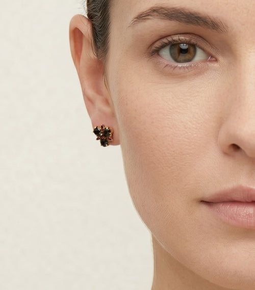 Sophisticated garnet omega back earrings