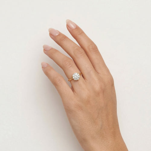 Ring mit rundem Brillantschliff-Zirkonia